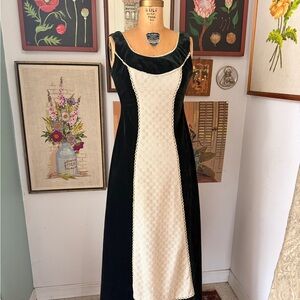 Chic Black and Cream Maxi Dress